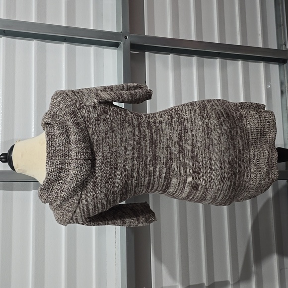 Mudd Love Peace Happiness Gray Cowl Neck Short Sleeve Sweater Dress Women Large - Picture 4 of 11